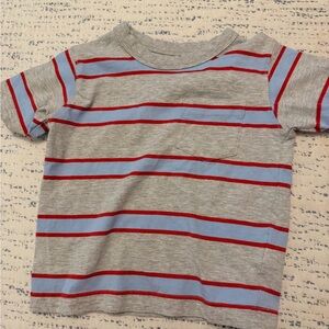 Cotton On Gray Tee with Blue and Red Stripes